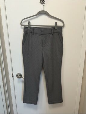 Rafaella Gray Pinstriped Crop Trousers
